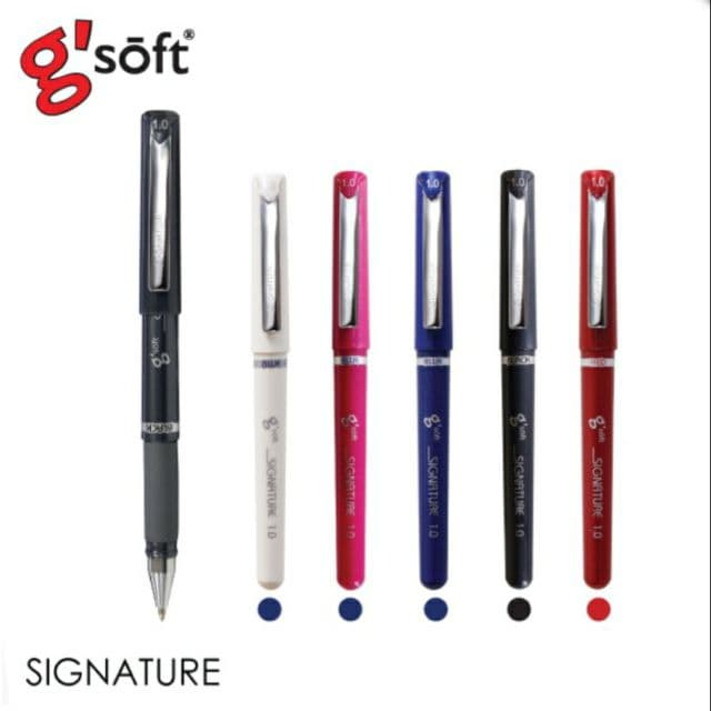 G-Soft ปากกาหมึกเจล ปากกาเจล G-Soft Signature 1.0 mm. มี Grip ยางนุ่ม จับถนัดมือ ปากกา เขียนลื่น (น้