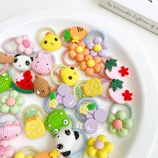 บ้านพลู🏠 ยางรัดผมเกาหลี เส้นเล็ก สำหรับเด็ก น่ารัก สีสดใส แพ็ก 10 เส้น