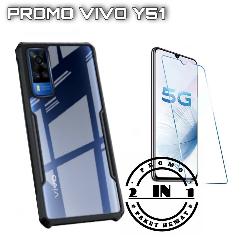 เคสแข็ง VIVO Y51A / Y51 ฟรี Tempered Glass Premium เคสกันกระแทกเกราะ
