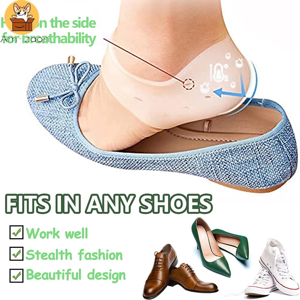 ซิลิโคนป้องกันส้นเท้า รองรับโดย Sole Fasciitis ใช้สําหรับส้นเท้า กระดูก กระดูก กระดูก ซัพพอร์ต บรรเทาอาการปวดเท้า รอยขีดข่วนเท้าแตก