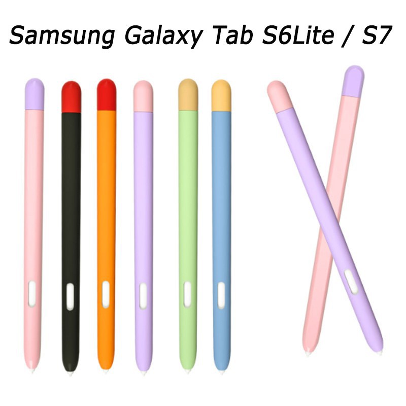 สําหรับ Samsung Galaxy Tab S11/S11Ultra S10 S10FE + S9 Ultra S8 plus S6 Lite S7 FE S-ปากกาแท็บเล็ตซิลิโคนนุ่มสี contrast ดินสอกรณี ราคา ถูกที่สุด ดีลบีเคเค แกลเลอรีภาพที่ 5