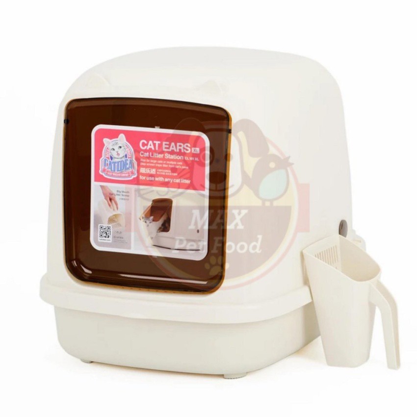 Catidea (CL101) ห้องน้ำแมว รุ่น Cat Ears  XLสีครีม (ยกเลิกขาย M) ราคา ถูกที่สุด ดีลบีเคเค แกลเลอรีภาพที่ 3
