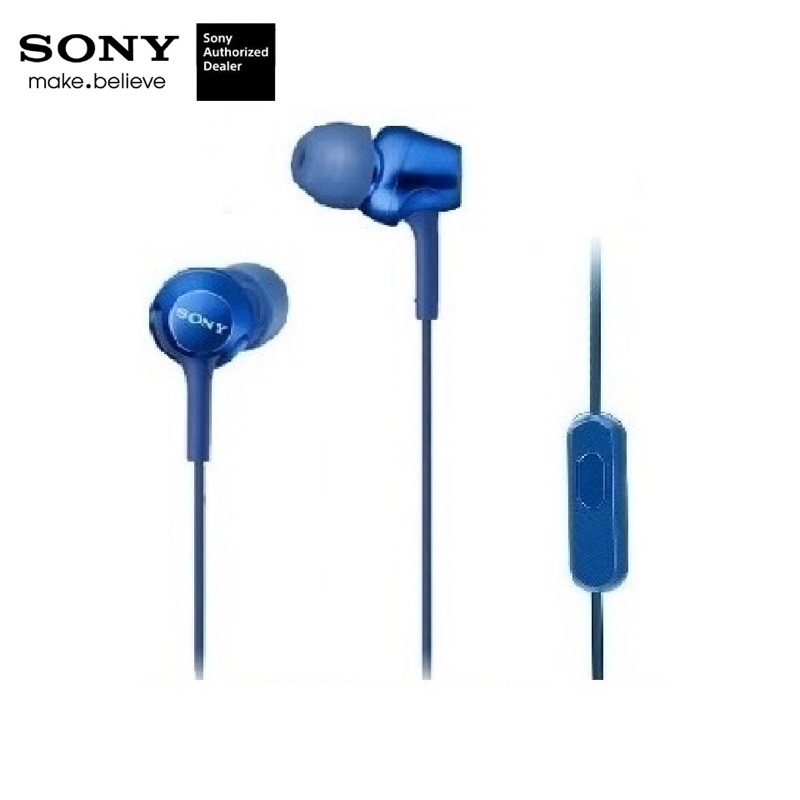 (สีน้ำเงิน) SONY MDR-EX255AP หูฟังไมโครโฟนแฮนด์ฟรี***รับประกันศูนย์โซนี่ไทย***