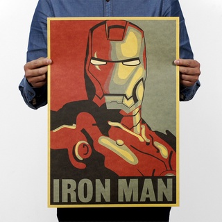 โปสเตอร์กระดาษคราฟท์ลายการ์ตูน Iron Man ขนาด 51X36 ซม