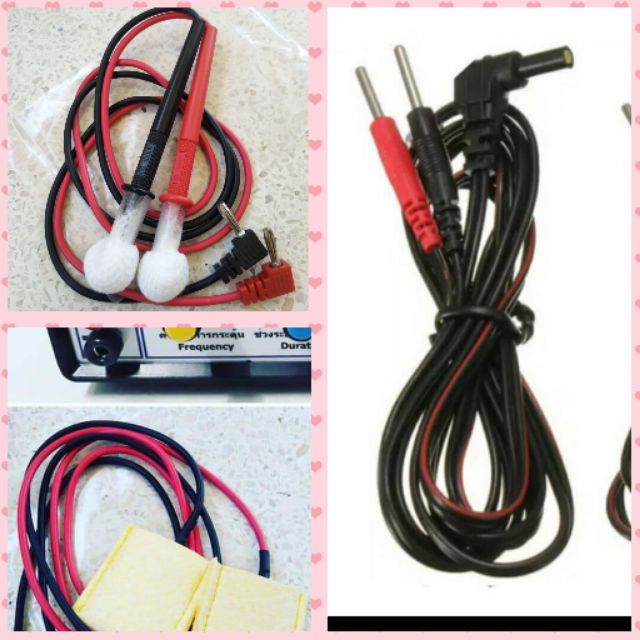 สายไฟ เพื่อต่อเข้ากับเครื่องกระตุ้นไฟฟ้า TENS EMS และ แผ่นกระตุ้นไฟฟ้า Electrical Pad