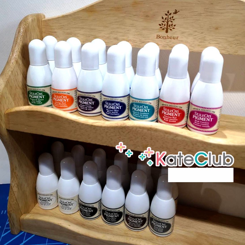 ✨ขายดี✨หมึกเติม StazOn Pigment Refill 15 ml หมึกกันน้ำ ปั๊มพลาสติก, โลหะ, หนัง, ผ้า และอื่นๆ