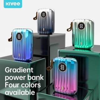 KIVEE 10000Mah Mini Power Bank PD 20W พาวเวอร์แบงค์ Type-C รองรับ i12 Quick Charge QC3.0 22.5W จอแสดงผลดิจิตอล LED