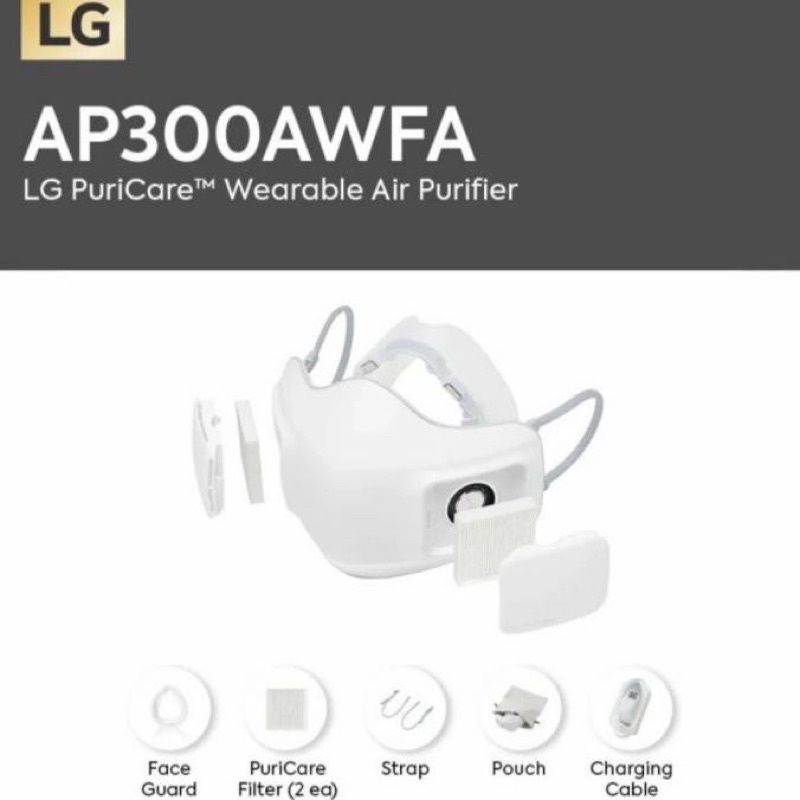 Lg Puricare Wearable Air Purifier - AP300AWFA Respirator Mask, LG Mask