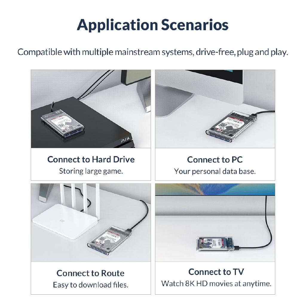 orico ฮาร์ดไดรฟ์ hdd sata เป็น usb 3.0 สําหรับ 7/ 9.5 มม. 2.5 นิ้ว sata ssd up to 4tb（2179U3）