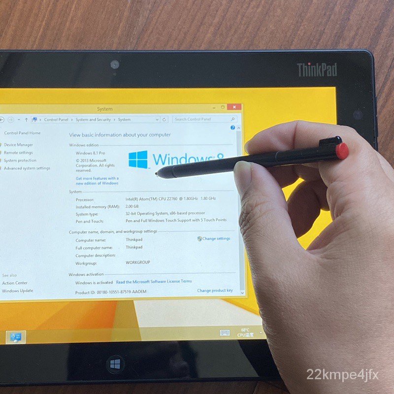 Used Lenovo ThinkPad Tablet 2 10.1 inch Intel Z2760 1.8Ghz 2GB RAM 64GB  Windows 8.1 Multi-touch Screen Tablet PC Wifi Ca | Shopee Thailand