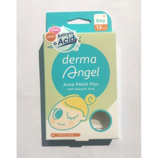 แผ่น​แปะ​สิว​ สูตร Salicylic acid แบบกลางวัน 12 ชิ้น DERMA ANGEL Acne Patch with Salicylic Acid Day 12 dot