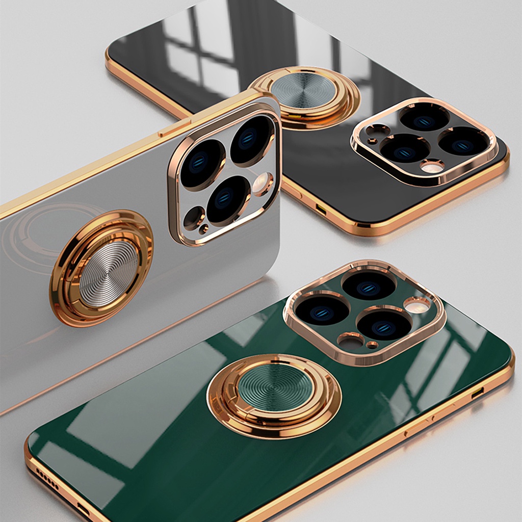 เคสโทรศัพท์แบบนุ่มสําหรับ iPone 14 13 12 11 Pro Max ขาตั้งแหวนกันกระแทกฝาครอบ