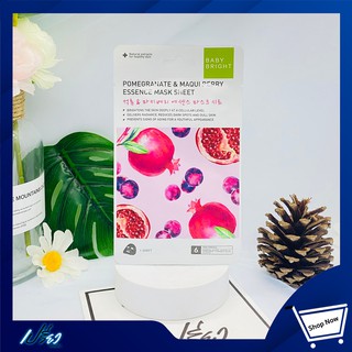 Baby Bright Pomegranate &amp; Maqui Berry Serum Sheet Mask 20g. เบบี้ไบร์ท ทับทิม&amp;เบอร์รี่ มาส์ก 20 กรัม 1 แผ่น  รายละเอียดส