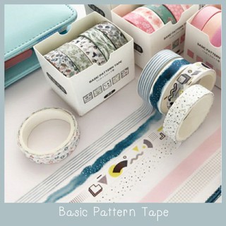 Basic Pattern Tape ชุด 5 ม้วน ทั้งสี และลาย