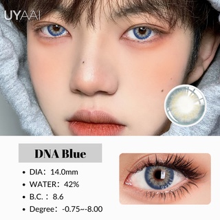 Uyaai คอนแทคเลนส์ Dna Blue ขนาดมินิ -0.75~-8.00 สายตาสั้น