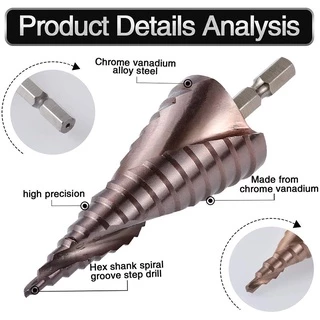 🔥M35 HSS Co Step Drill Bit Cobalt Cone Drill Bits 4-32Mm Wood Stainless Steel Metal Hole Saw Tool Set Hex