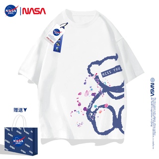 NASA ร่วมแขนสั้นเสื้อยืดฤดูร้อนคู่ฤดูร้อน 2022 ใหม่แนวโน้มแบรนด์ ins super fire หมีเสื้อยืดเสื้อเชิ้ตแขนสั้นกวินเทจเสื้อ