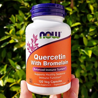 เควอซิทิน และ โบรมีเลน Quercetin with Bromelain 120 Veg Capsules (Now Foods®) ปรับสมดุลภูมิต้านทาน