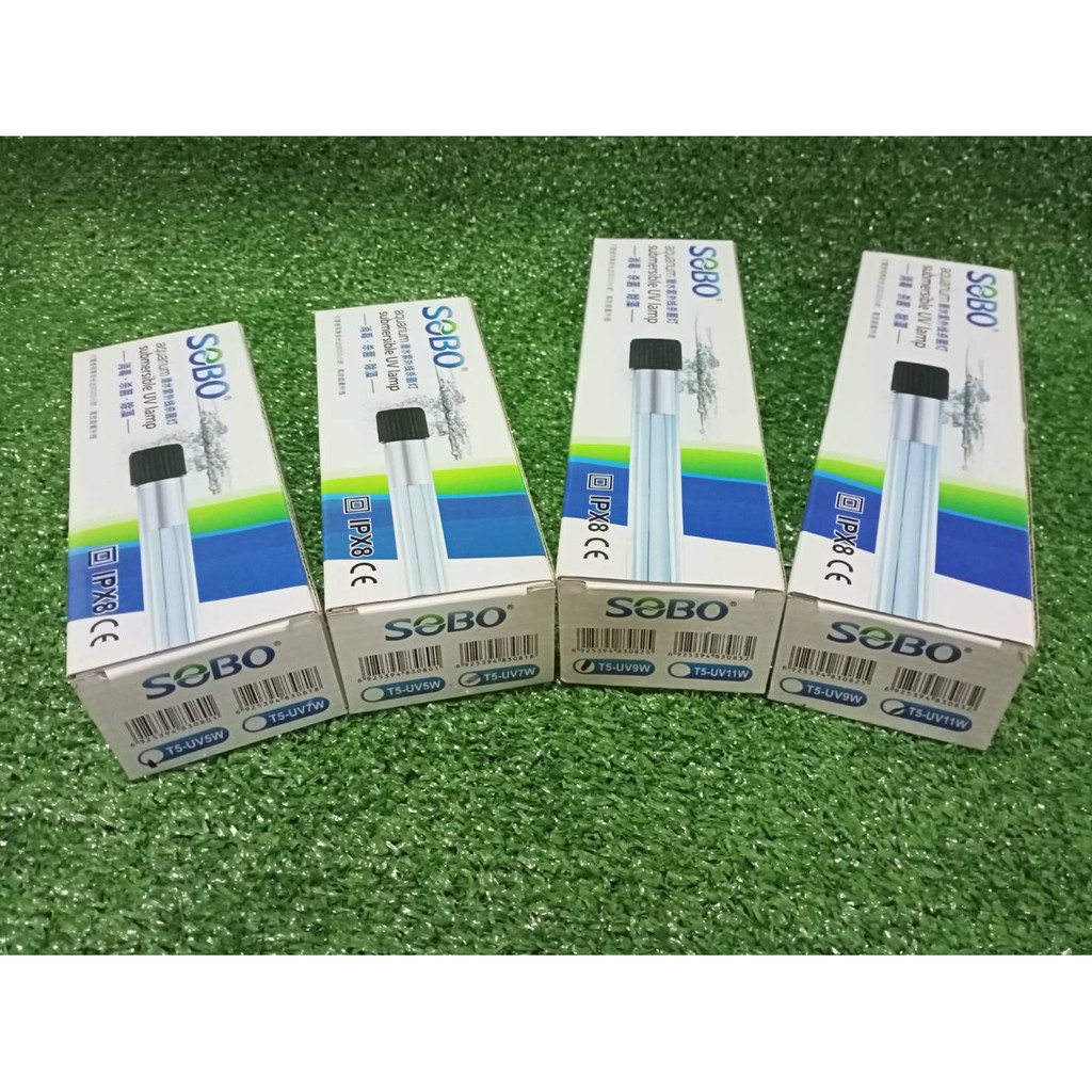 SOBO T5-UV5W, T5-UV7W, T5-UV9W,  T5-UV11W หลอด UV 5W,7W,9W,11w หลอดยูวี ฆ่าเชื้อ ลดตะไคร้น้ำ สำหรับต