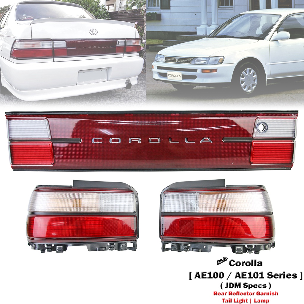 Toyota Corolla AE100 AE101 SEG 1992-1995 ไฟท้ายด้านหลังไฟท้าย & Reflector Bonnet Garnish JDM