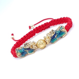 กำไลข้อมือด้ายแดงปี่เซียะ ปี่เซียะเรียกทรัพย์ ด้ายแดงถัก