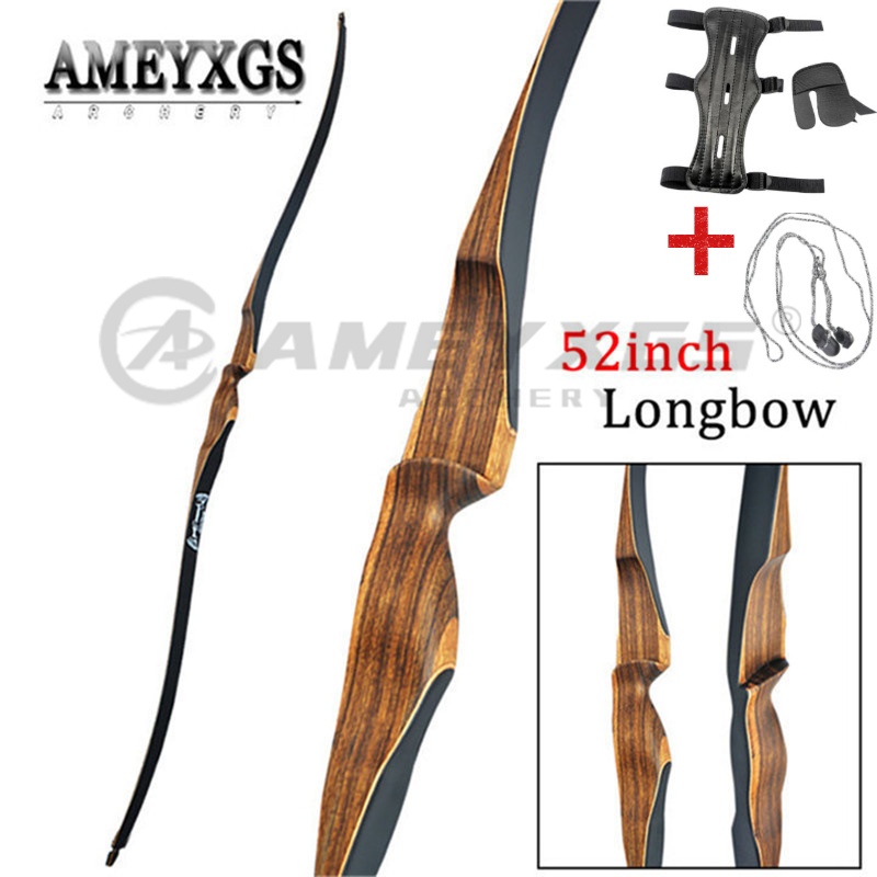AMEYXGS 52 /54นิ้ว 10-30lbs Longbow Recurve Bow ลามิเนตไม้ Bow Riser เยาวชนยิงการฝึกอบรม Long Bow