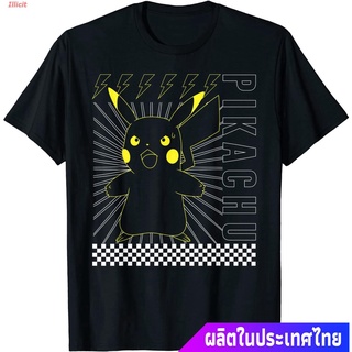 เสื้อยืดกีฬา Pokemon Pika Poke T-Shirt Sports T-shirtเสื้อยืด เสื้อขาว