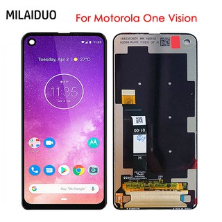 เซนเซอร์ดิจิไทเซอร์ หน้าจอสัมผัส LCD สําหรับ Motorola Moto One Vision/ P50 /One Action