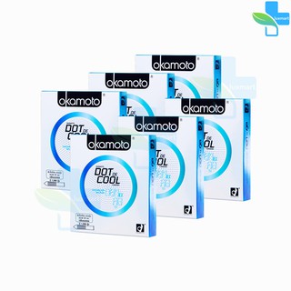 Okamoto Dot De Cool โอกาโมโต ด็อท เดะ คูล ขนาด 52 มม. บรรจุ 2 ชิ้น [6 กล่อง] ถุงยางอนามัย มี 1350ปุ่ม กลิ่นเมนทอล condom