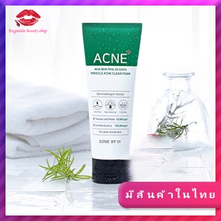 💖SOME BY MI AHA-BHA-PHA 30DAYS MIRACLE ACNE  เคลียร์โฟม CLEAR FOAM เคลียร์โฟม 100ml  (ของแท้100%) 💖