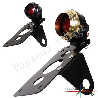 Cafe Racer Tail Light Side Mount License Plate Bracket Bobber Chopper 2&amp;quot; 12V LED Brake Stop Lamp For Sportster CB75