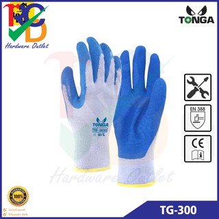 TONGA ถุงมือผ้าเคลือบยาง สีน้ำเงิน TG-300