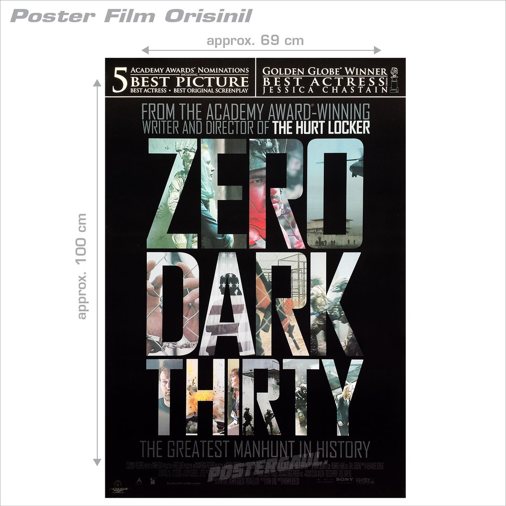 โปสเตอร์ฟิล์ม ZERO DARK THIRTY - แผ่นเดียวอินโดนีเซียดั้งเดิม 68 x 100 ซม