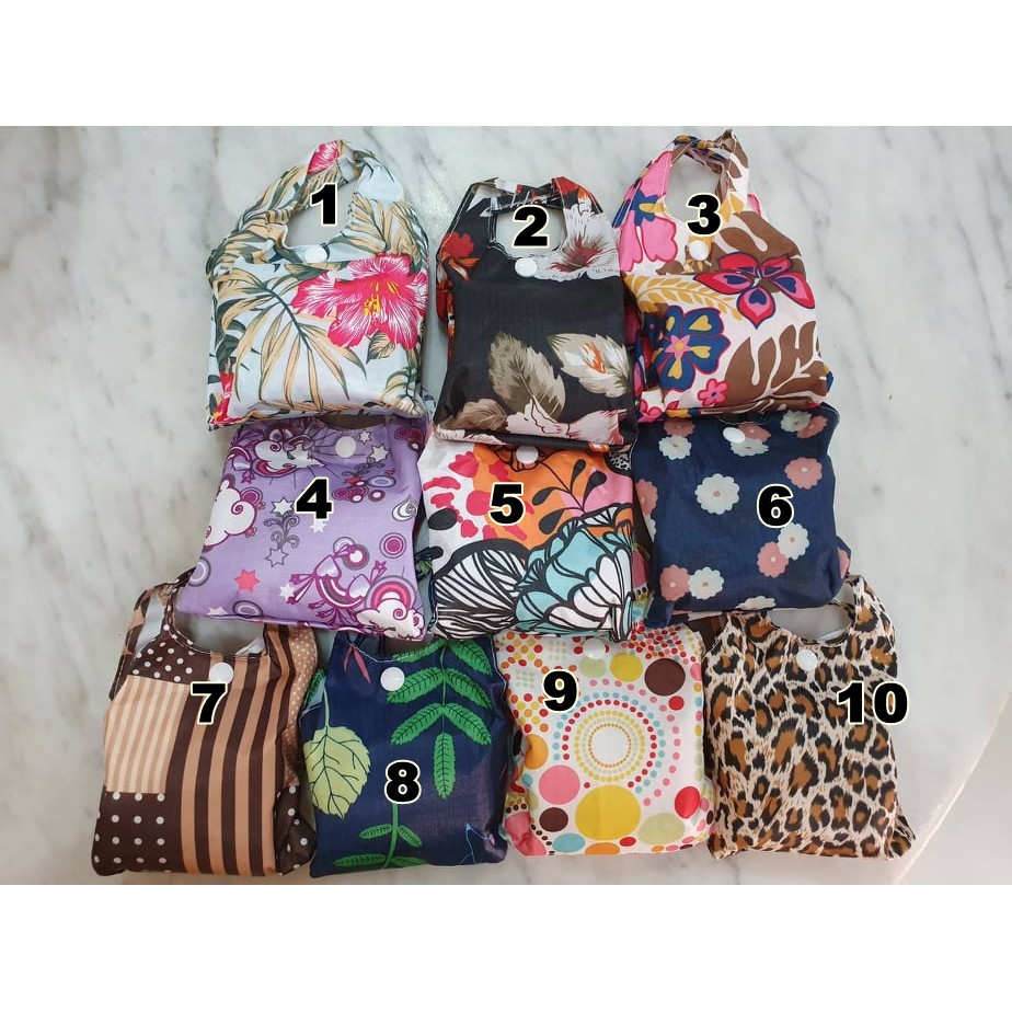 ถุงผ้า พับได้ กระเป๋าผ้า ช๊อปปิ้ง ใบใหญ่ จุได้เยอะ พกพาสะดวก กรุณาเลือกลายตามเลขในรูปได้เลย