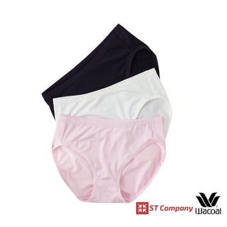 Wacoal Panty ทรง Bikini ขอบเรียบ สีดำ-ครีม-ชมพู (3 ตัว) รุ่น WU1M01 WU1C34 WQ6M01 กางเกงใน กางเกงในผู้หญิง วาโก้ บิกินี่