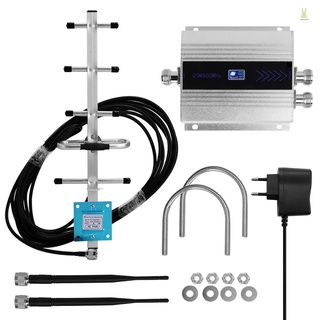 Flt เครื่องขยายสัญญาณโทรศัพท์มือถือ หน้าจอ LCD GSM900MHz พร้อมเสาอากาศ Yagi