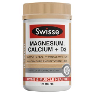 Swisse Ultiboost Magnesium, Calcium + D3 120 Tablets