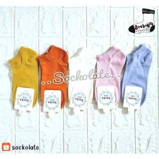ถุงเท้าข้อสั้น สีพื้น มินิมอล ไซส์ผู้หญิง 22-25cm.
