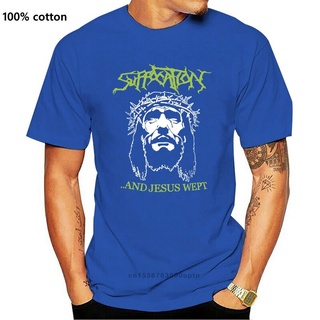 ROUNDคอลูกเรือNeckใหม่ เสื้อยืด ลายโลโก้ Suffocation Band And Jesus Wept Pfpfci83Ngecpe34-4XL