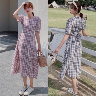 Closet de Alice - Bella dress เดรสลายสก็อตผูกโบว์