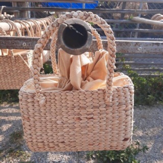 #กระเป๋าสาน #กระเป๋าผักตบชวา 🌿ไซค์ S (9*6*5  นิ้ว) 🌿 Natural Woven Bags 🌿