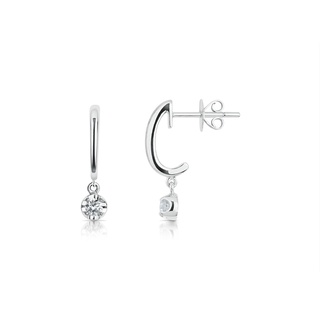 ต่างหูเพชร Classic Diamond Pendant Earrings (EC117)