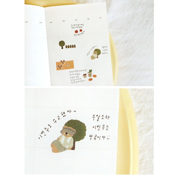 สติกเกอร์ไนล่อน ลายหมีน่ารัก สไตล์เกาหลี สําหรับตกแต่งสมุดไดอารี่ สมุดไดอารี่ Diy - รูปที่ 7