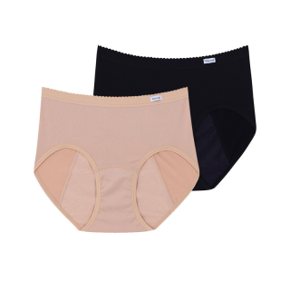 Wacoal Hygieni Night Panty Set 2 ชิ้น รุ่น WU5E00 สีเนื้อ,ดำ