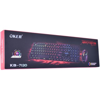 คีย์บอร์ดมีไฟ+เมาส์มีไฟ OKER KB-7120