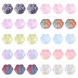 20ชิ้นน่ารักหมีตีนอุปกรณ์เสริมแก้วสีลูกปัดทําเองทําสร้อยข้อมือต่างหูจี้วัสดุ