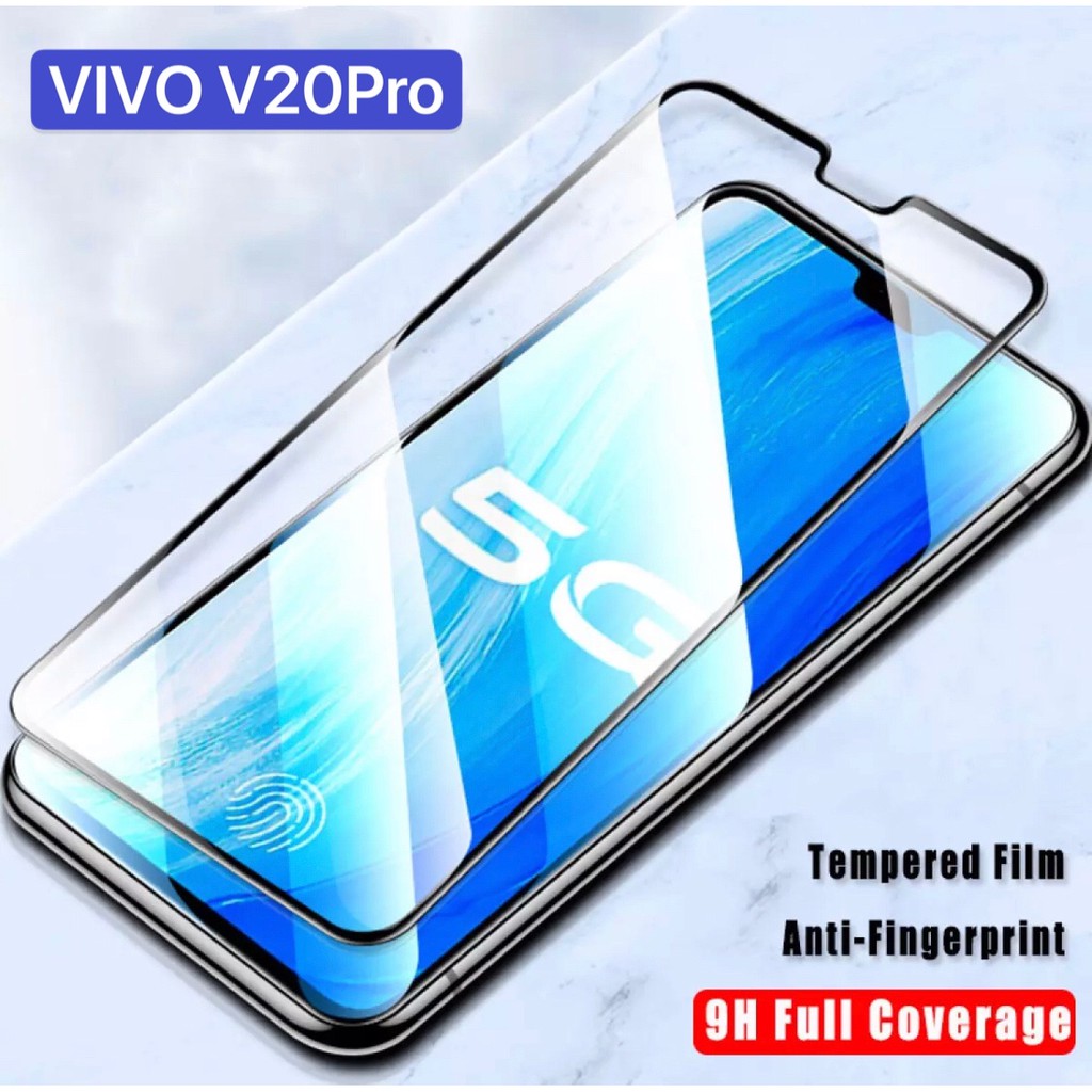 F ฟิล์มกระจกเต็มจอ Vivo V20Pro ฟิล์มกระจกนิรภัยเต็มจอ ฟิล์มวีโว่ ฟิล์มกระจกกันกระแทก VIVO V20pro