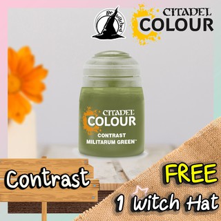 (Contrast) MILITARUM GREEN : Citadel Paint แถมฟรี 1 Witch Hat