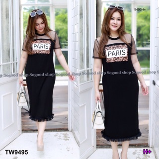 GN9495 Maxi Dress #สาวอวบ เดรสยาว