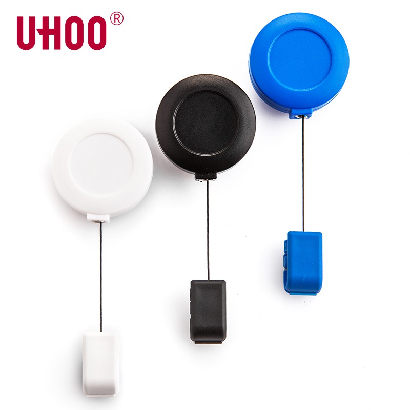UHOO ABS Retractable Reel Yoyo Badge Clip Lanyard ID Card Holder